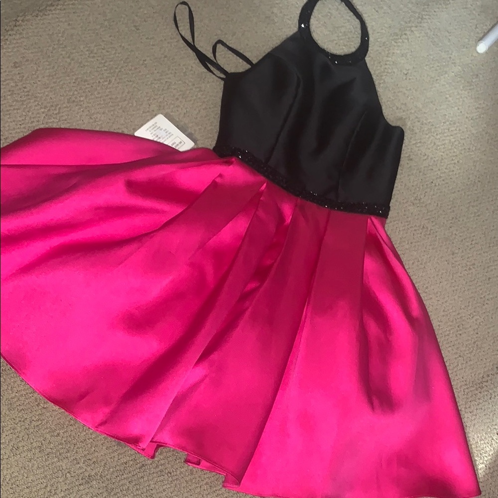Colors Dress Black and Pink Satin Dress size 8